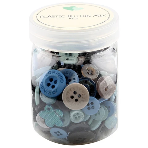 Go Handmade Mix Buttons, Kunststoff - BLAU 100 G