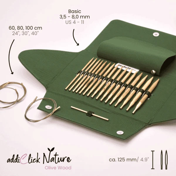 Addi Click Nature Olive Nadel-Set