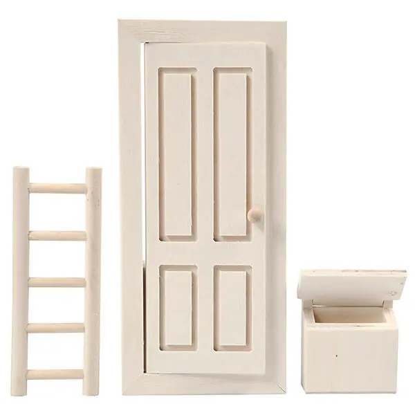 Tür, Briefkasten und Leiter 8 x 18 cm