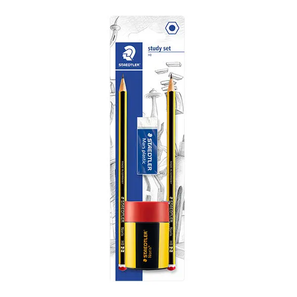 STAEDTLER Bleistiften, Radierer und Spitzdose, 4 Stck
