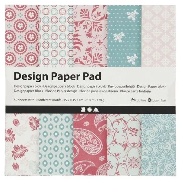 Design-papier Im Block Basic Rosa