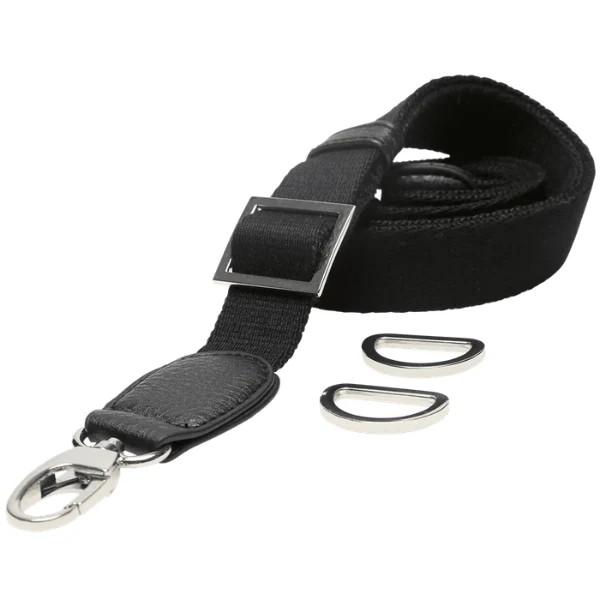 Go Handmade Taschen-Schulterriemen, 85-125 cm 22290 Schwarz/Silber