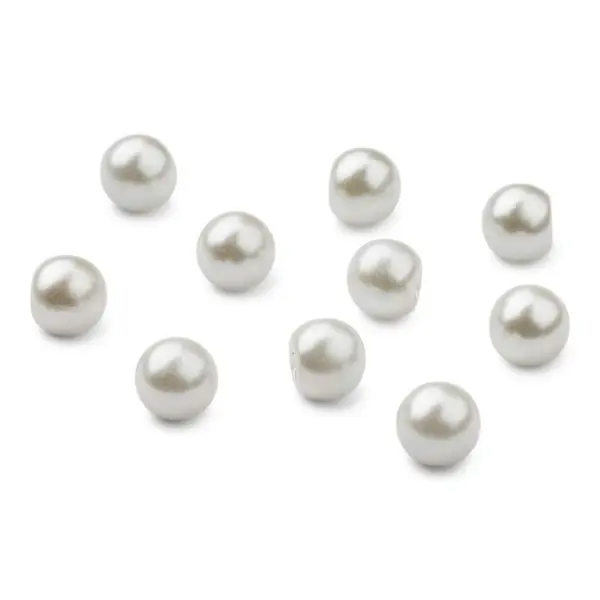 HobbyArts Perlenknöpfe, Weiß, 12 mm, 10 Stück