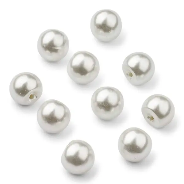HobbyArts Perlenknöpfe, Weiß, 18 mm, 10 Stück