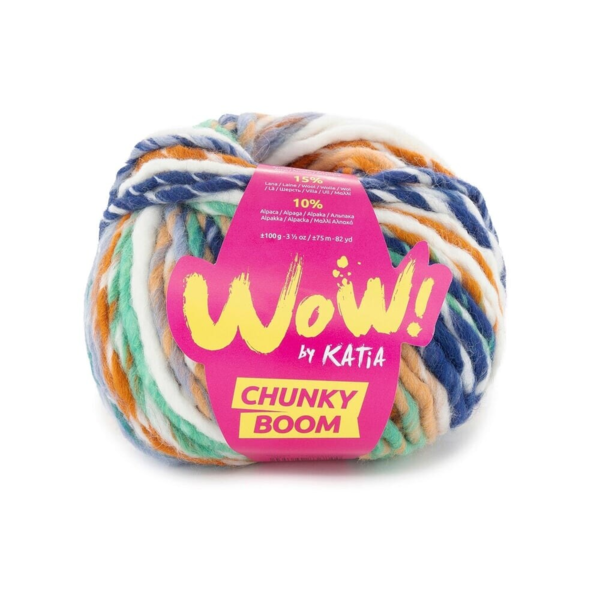 Katia Wow Chunky Boom 307 Blau-Türkis-Orange