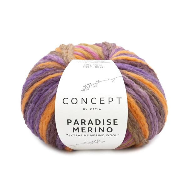 Katia Concept Paradise Merino 504 Rosa-Orange-Lila-Ockergelb