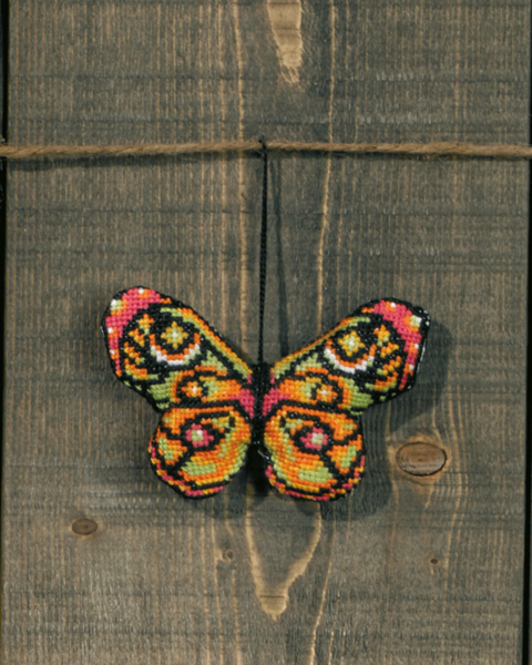 Stickset Schmetterling grün pink m 053/99