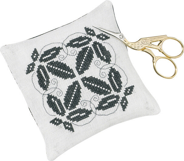 Stickset Nadelkissen, Blätter 11 x 11 cm