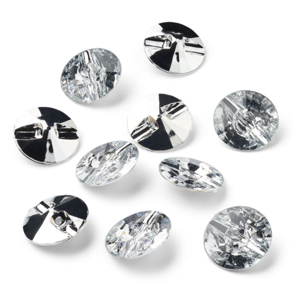 LindeHobby Kristallknöpfe, Klar, 20 mm, 10 Stück