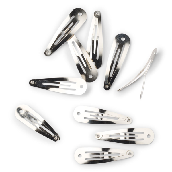 LindeHobby Schnappspangen, Silber, 45x14 mm, 10 Stk