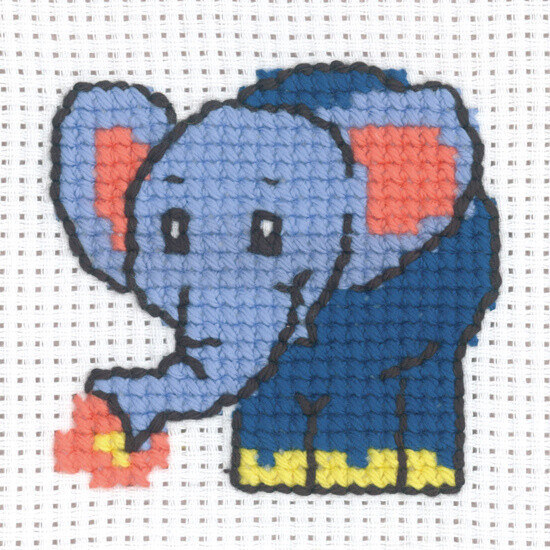 Stickerei-Kit Elefant 8 x 8 cm