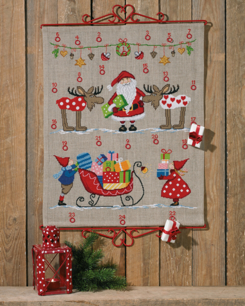 Stickset Der Schlitten wird bereit gemacht