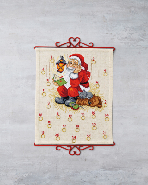 Stickset Weihnachtsmann mit Hund B5125/35 35 x 43 cm