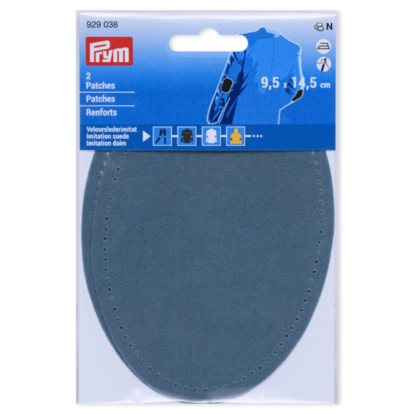 Prym Ellbogenflicken aus Wildlederimitat, 9.5x14.5 cm Jeansblau