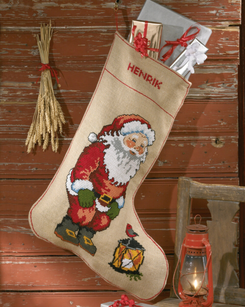 Stickerei-Set Weihnachtssocke XL 57 x 80 cm