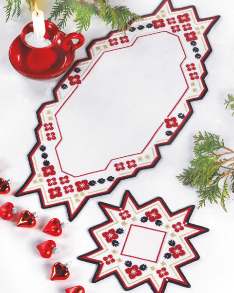 Stickset Schwarz Langstich 28 x 60 cm