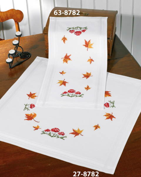 Stickpackung Pilze und Blätter 40x80 cm