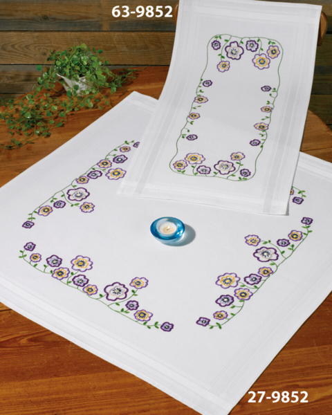 Stickerei-Kit Blumen Flor 40 x 80 cm
