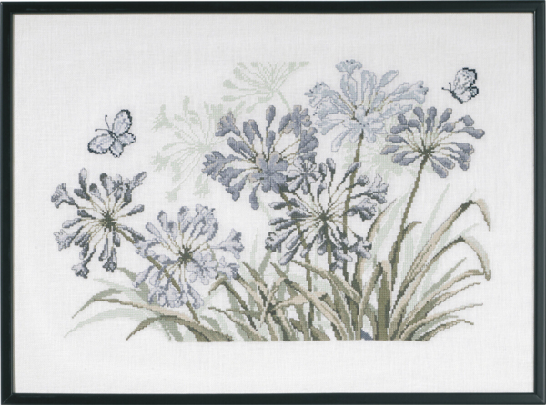 Stickset Graue Agapanthus R5632 58 x 42 cm