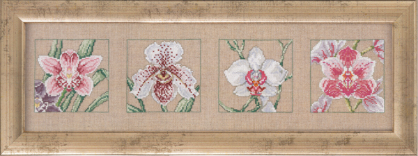 Stickset 4 Orchideen 63 x 19 cm