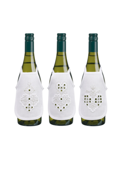 Stickerei-Set Hardanger Herz Silber 10 x 15 cm