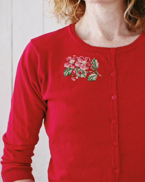 Stickerei-Kit Blumen 8 x 6,5 cm