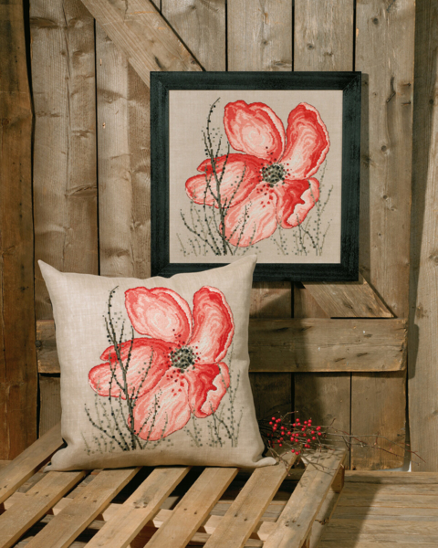 Stickset Mohn 60 x 60 cm