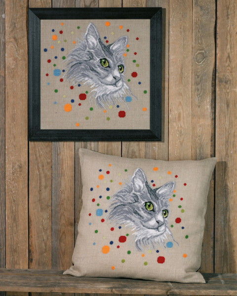 Stickset Katze 60 x 60 cm