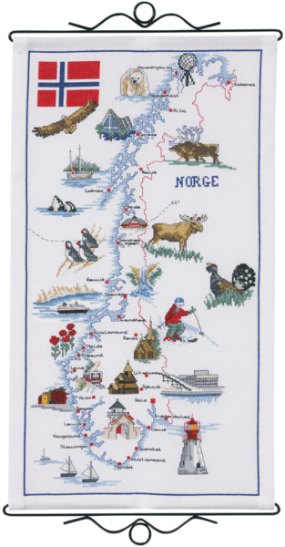 Stickerei-Set Norwegen-Karte 32 x 57 cm B5123/32