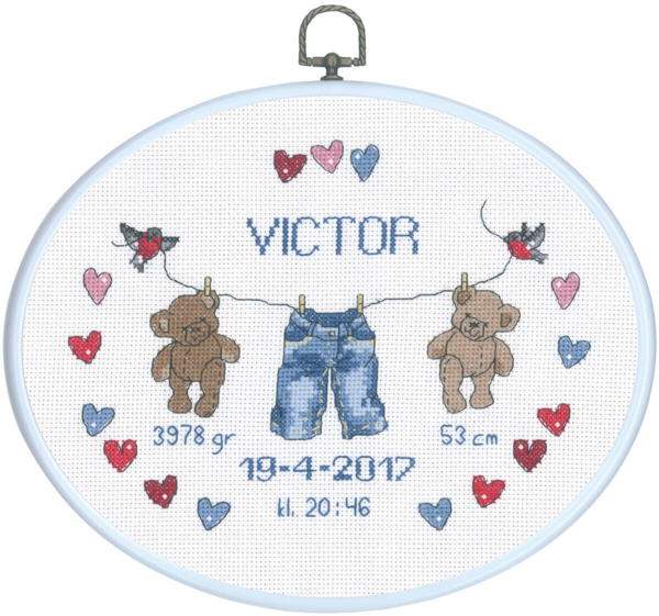 Stickset Tauftafel Victor M/R 20 x 26 cm