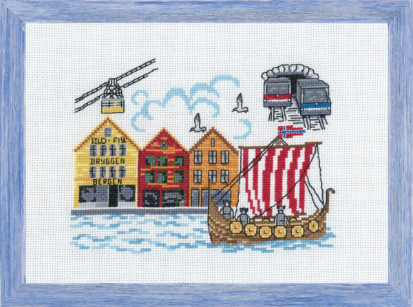 Stickset Bryggen Bergen R5386 28 x 20 cm