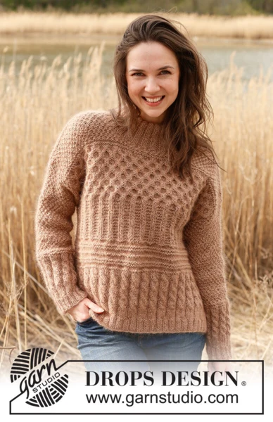 235-1 Cracked Walnuts Sweater by DROPS Design