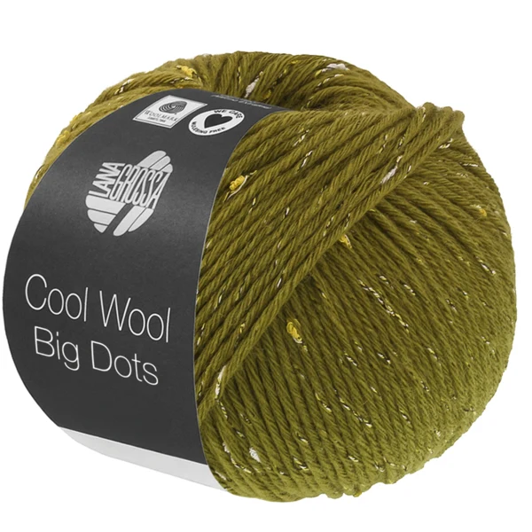 Lana Grossa Cool Wool Big Dots 107 Olivgrün