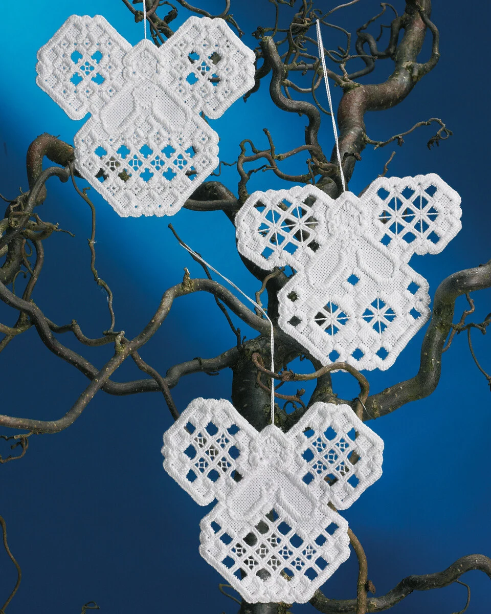 Weihnachtsengel Hardanger 10x11cm  Stickset. Kaufen Sie hier