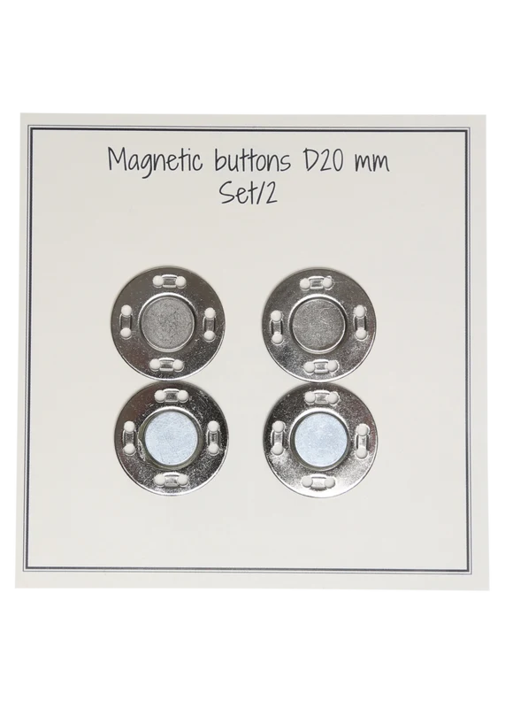 Go Handmade Magnetknöpfe 20 mm (2 Stück): Silber
