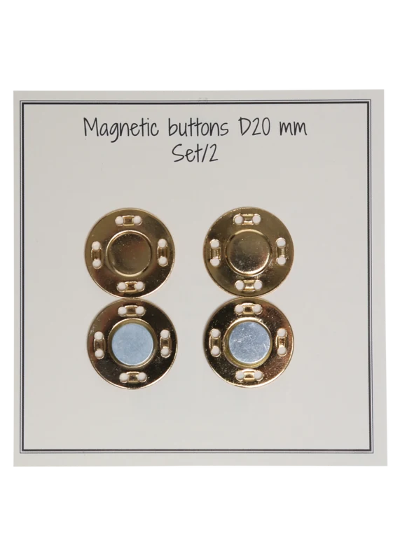 Go Handmade Magnetknöpfe 20 mm (2 Stück): Gold