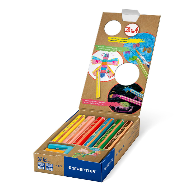 STAEDTLER Buddy 3-in-1-Stifte, 6-tlg