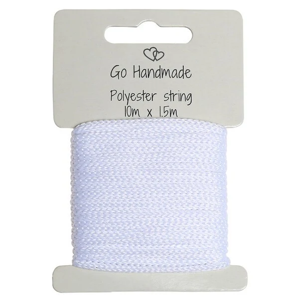 Go Handmade polyester snøre 10mx15mm weiß