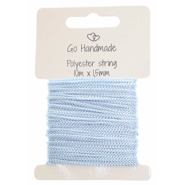 Go Handmade polyester snøre 10mx15mm blau