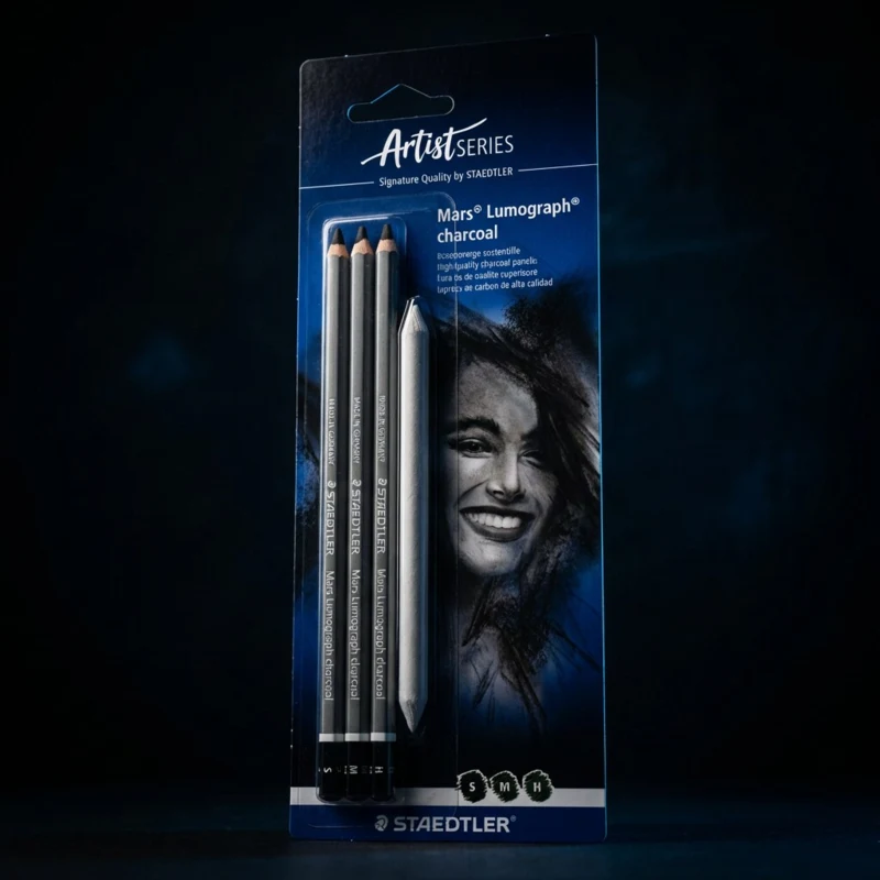 STAEDTLER March Lumograph Kohlestifte, 3 + 1 Stk – Hauptbild