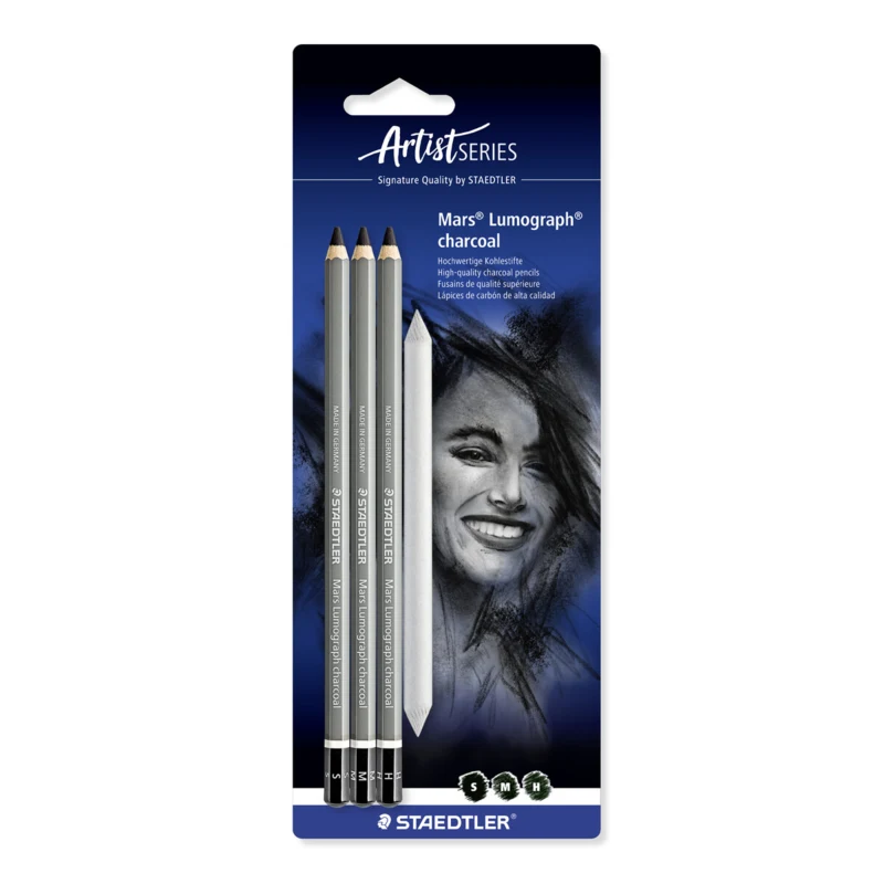 STAEDTLER March Lumograph Kohlestifte, 3 + 1 Stk – Hauptbild