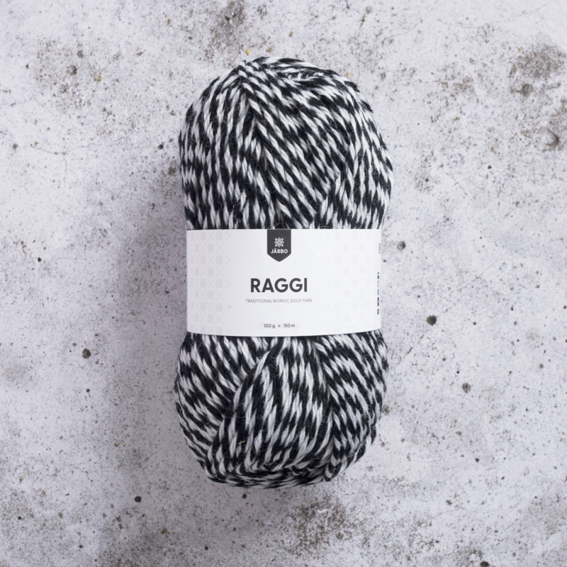 Järbo Raggi 100g 1568 Black & White Mouliné