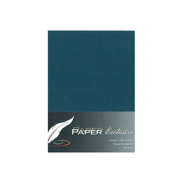 Paper Exclusive Dobbelt Kort A6, 240 g, Tekstureret, 10 stk Mørkeblå