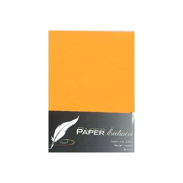 Paper Exclusive Dobbelt Kort A6, 240 g, Tekstureret, 10 stk Orange
