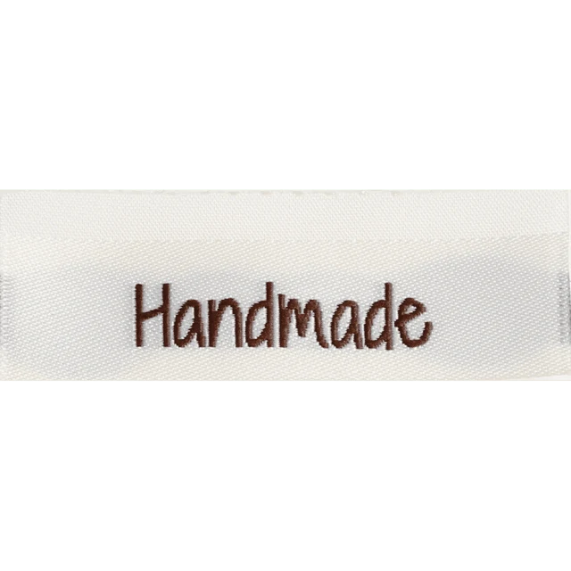 Go Handmade Vævet Label, Dobbeltsidet, 50 x 11,5 mm, 10 stk