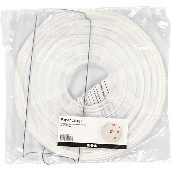 Papirlampe, 20 cm, 1 stk Weiß