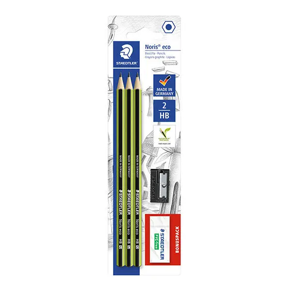 STAEDTLER Noris Eco Bleistiften, Radierer und Spitzer