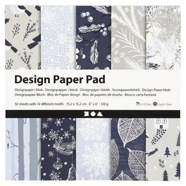 Design-papier Im Block Weihnacht Blau