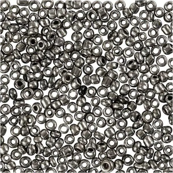 Rocaille Seed Beads 1,7 mm Grau Metall