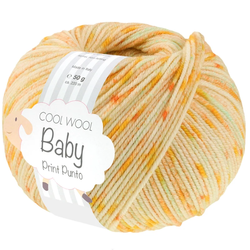 Lana Grossa Cool Wool Baby 374 Zitrusgelb/Gelb/Türkis/Maigrün